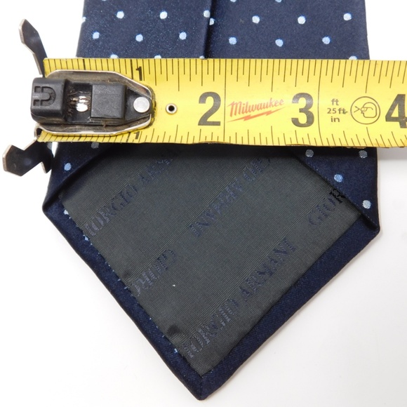 Armani Callezioni Men's Necktie Multicolor Blue Polka Dot Silk Geometric Tie - Picture 6 of 6